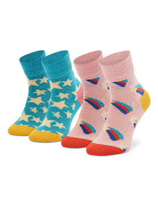 Kõrgete lastesokkide komplekt (2 paari) Happy Socks