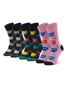 Kõrgete unisex sokkide komplekt (3 paari) Happy Socks