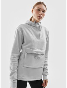 4F Women's pullover snowboard fleece hoodie - grey