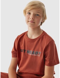 4F Boy's T-shirt with print - burgundy