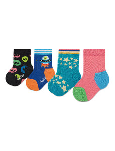 Kõrgete lastesokkide komplekt (4 paari) Happy Socks