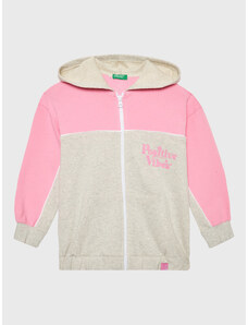 Girls' zip-up sports sweatshirt without hood