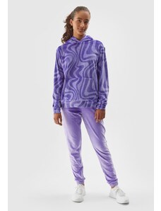 4F Girl's velour jogger sweatpants - purple