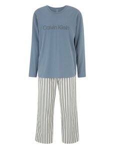 Calvin Klein Underwear Pikk pidžaama helesinine / must / valge