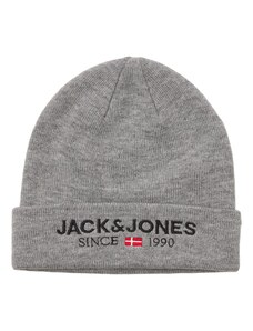 JACK & JONES Müts 'ARCHIE' meleeritud hall / punane / must / valge