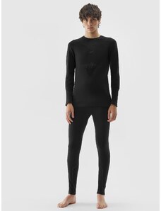 4F Men's seamless thermal underwear with Merino wool (top) - black
