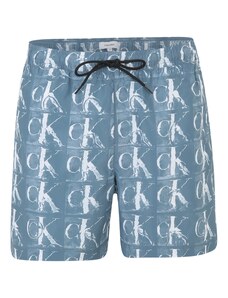 Calvin Klein Swimwear Ujumispüksid suitsusinine / valge
