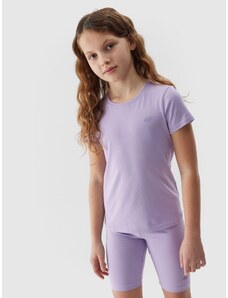 4F Girl's plain T-shirt - purple