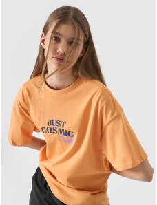 4F Girl's T-shirt with print - orange