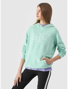 4F Girl's organic cotton pullover hoodie - mint