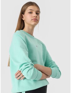 4F Girl's organic cotton pullover hoodless sweatshirt - mint
