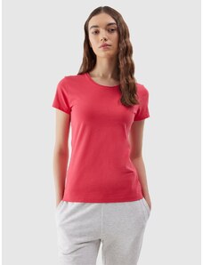 4F Women's slim plain T-shirt - red