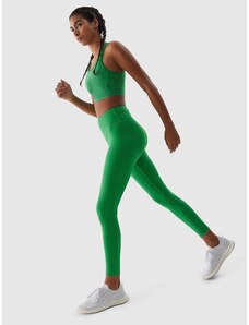 4F Women's quick-drying running leggings - green