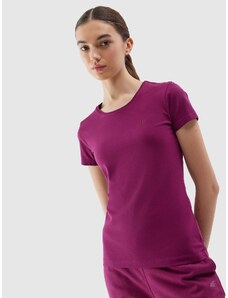 4F Women's slim plain T-shirt - purple