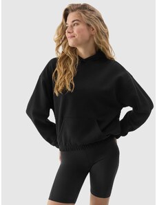 4F Women's organic cotton pullover hooded sweatshirt - black
