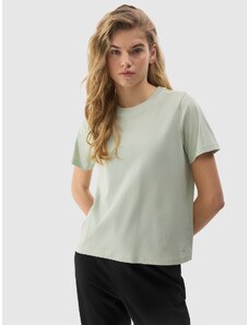 4F Women's plain organic cotton T-shirt - green