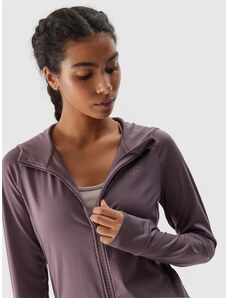 4F Women's quick-drying zip-up training hoodie - brown