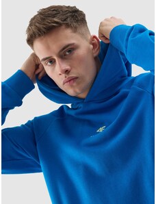 4F Men's organic cotton pullover hoodie - cobalt
