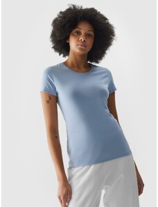 4F Women's slim plain T-shirt - blue