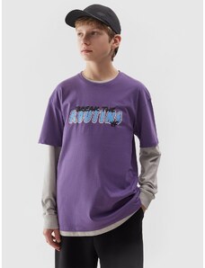 4F Boy's T-shirt with print - purple