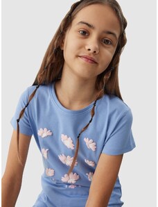 4F Girl's organic cotton T-shirt - denim