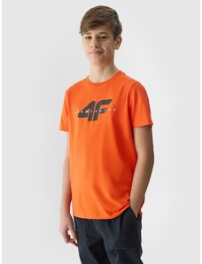 4F Boy's organic cotton T-shirt with print - red