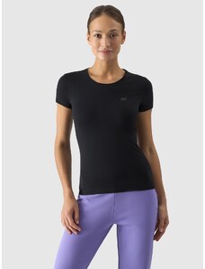 4F Women's slim plain T-shirt - black