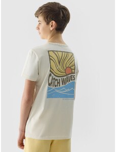 4F Boy's regular T-shirt with print - off-white