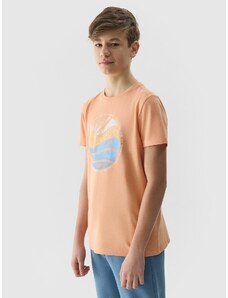 4F Boy's regular T-shirt with print - coral