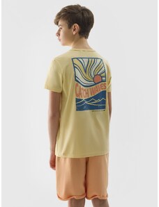 4F Boy's regular T-shirt with print - yellow