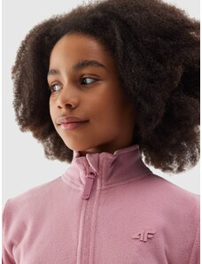 4F Girl's regular fleece with stand-up collar - pink