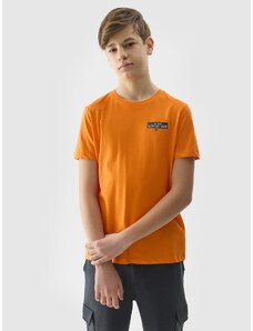 4F Boy's organic cotton T-shirt with print - orange