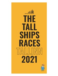 Sokisahtel THE TALL SHIPS RACES 2021 kollane mikrofiibrist rätik
