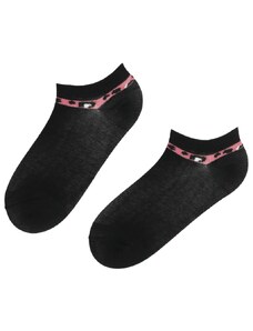 Sokisahtel FREYA musta värvi madalad roosa äärega sokid