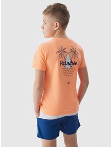 4F Boy's T-shirt with print - orange