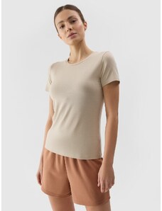 4F Women's slim plain T-shirt - beige