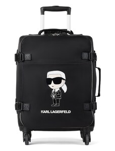 Karl Lagerfeld Ratastega kott 'Ikonik Mix' must / valge