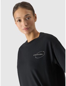 4F Women's oversize T-shirt with print - black