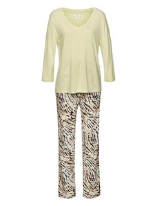 VIVANCE Pidžaama helekollane / aprikoos / must / valge