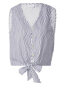 VILA Pluus 'VIDanelli' mariinsinine / valge