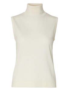 SELECTED Kootud topp 'SLFTHEA' helepruun