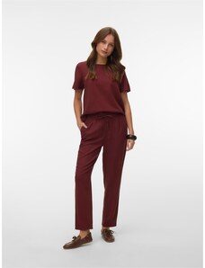 VERO MODA Voltidega püksid burgundia