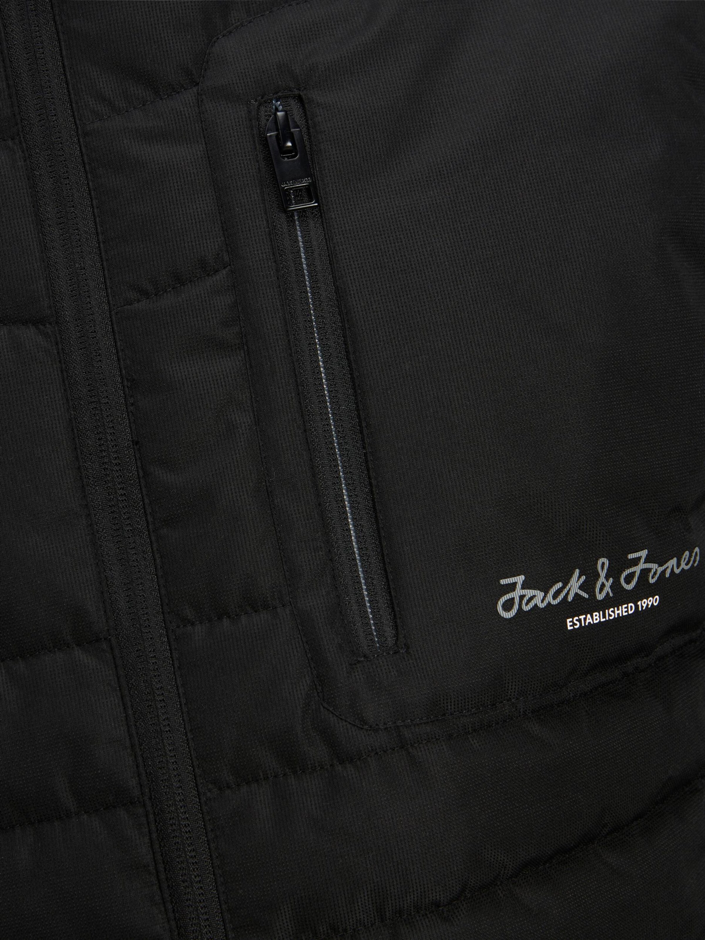 JACK & JONES Kevad-sügisjope 'Berg' meleeritud hall / must / valge