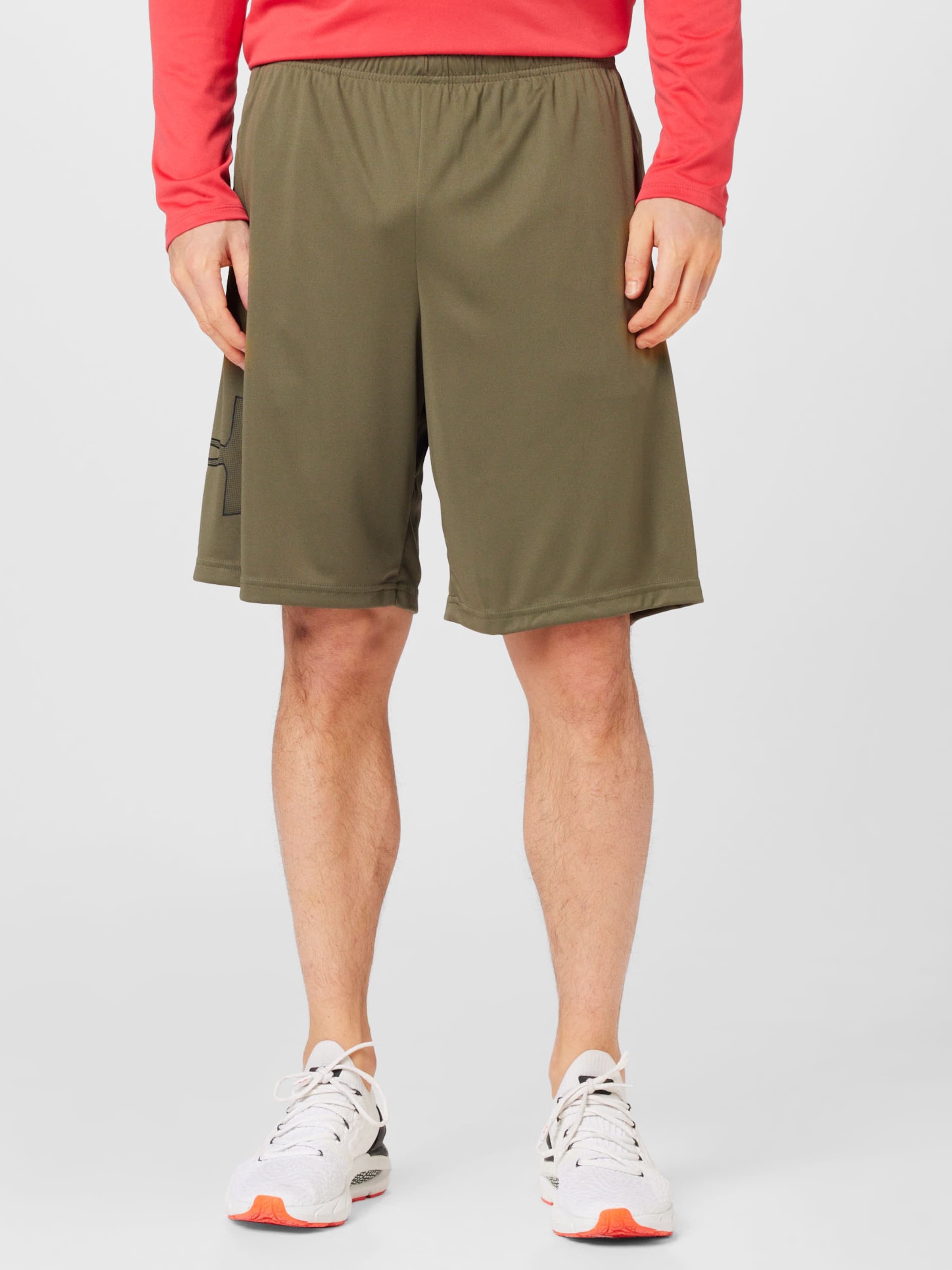 UNDER ARMOUR Spordipüksid oliiv / must