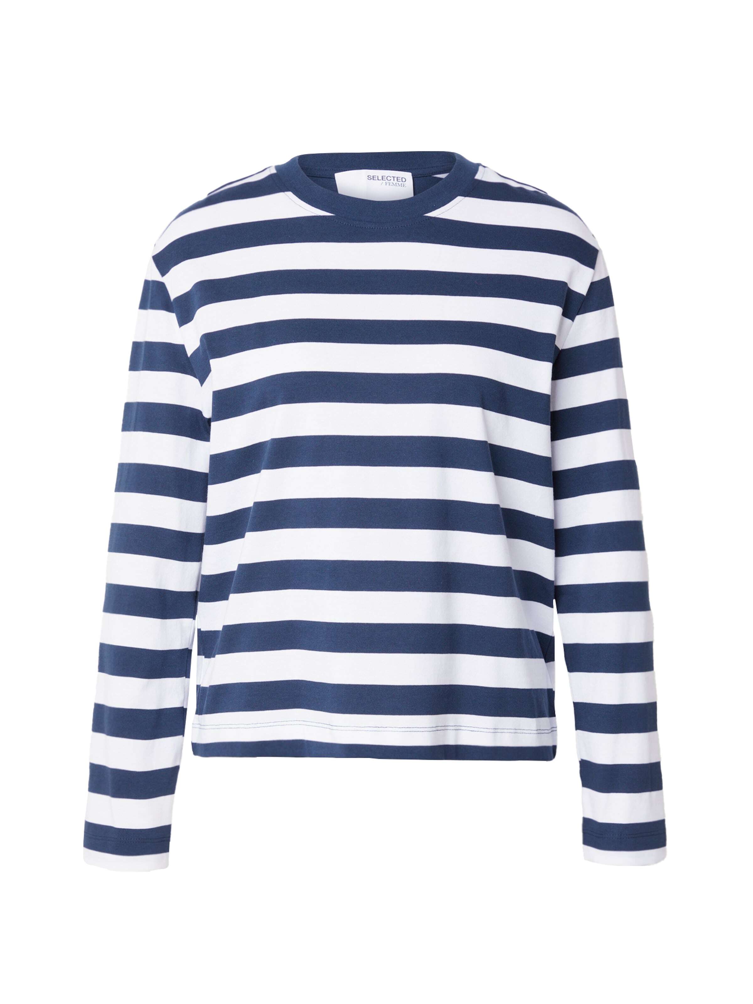 SELECTED Särk 'ESSENTIAL' tumesinine / valge