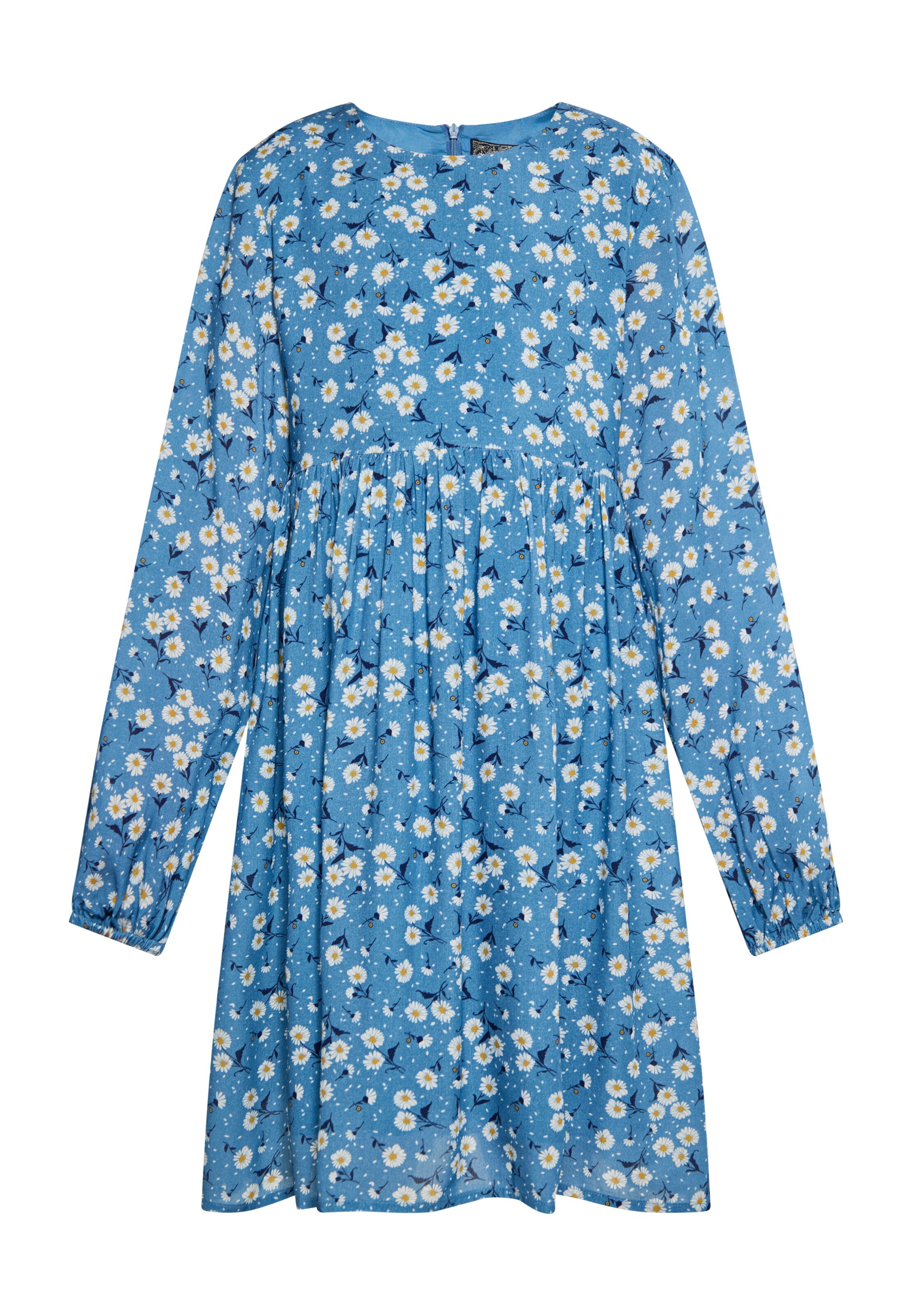 DreiMaster Vintage Kleit taevasinine / tumesinine / kollane / valge