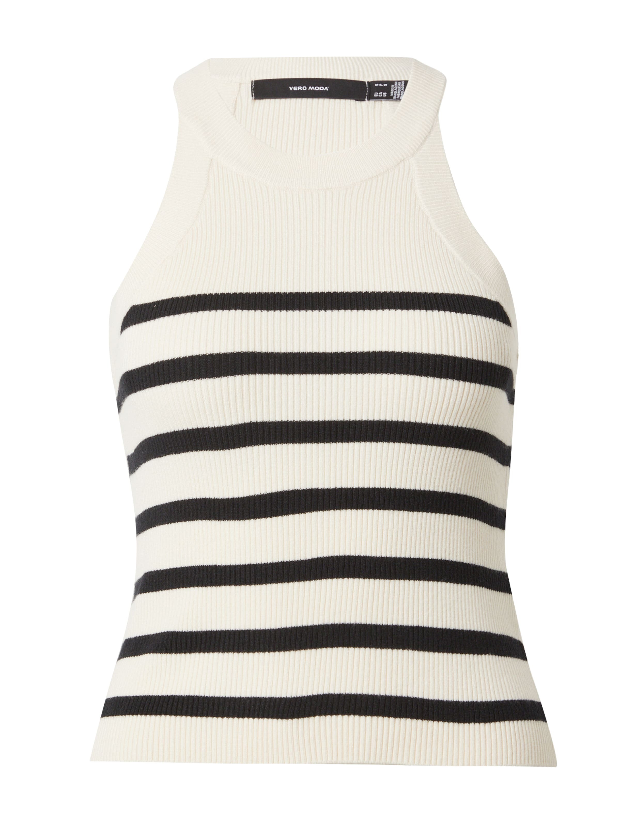 VERO MODA Kootud topp 'VMSABA' beež / must