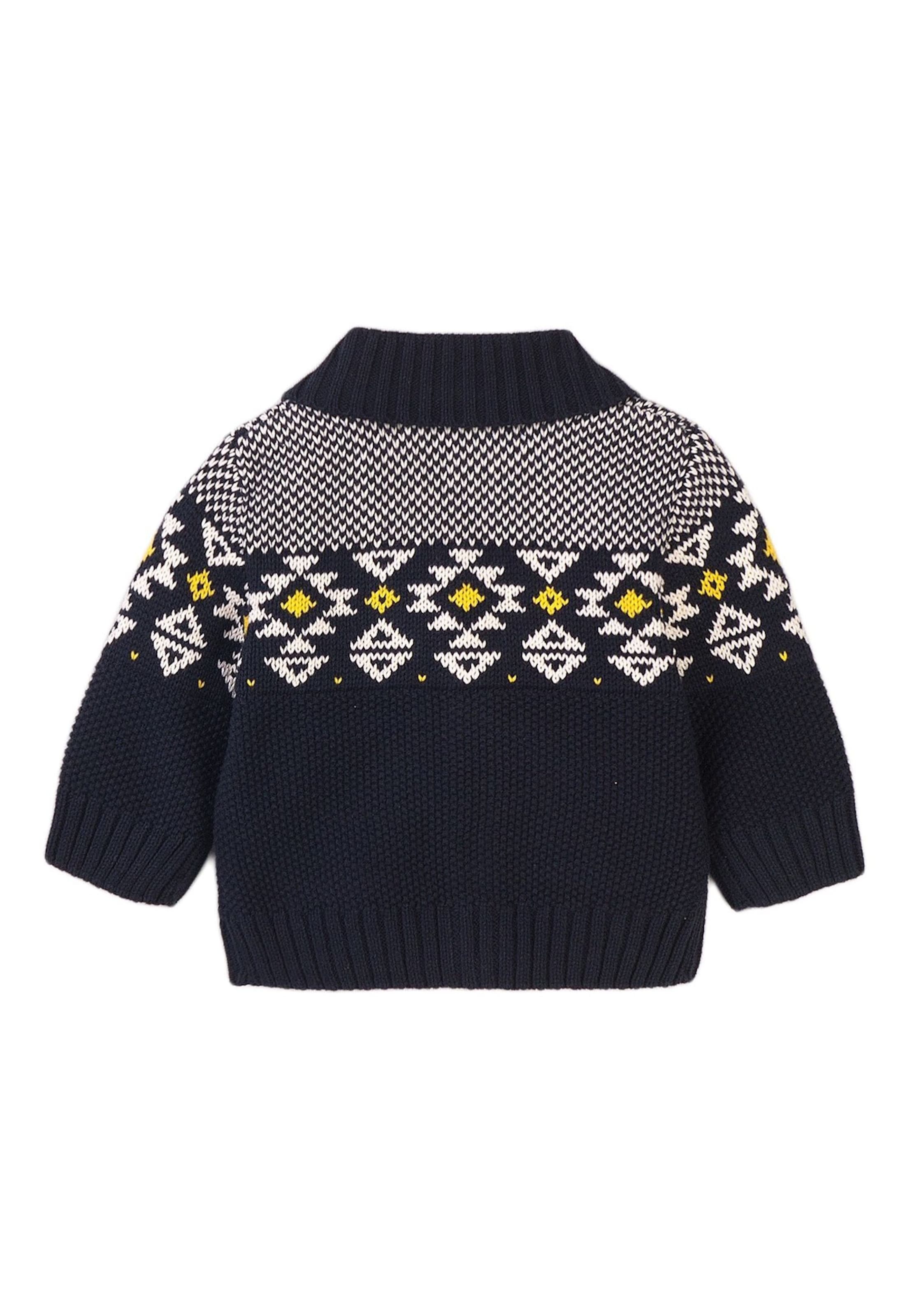 MINOTI Kampsun tumesinine / kollane / valge