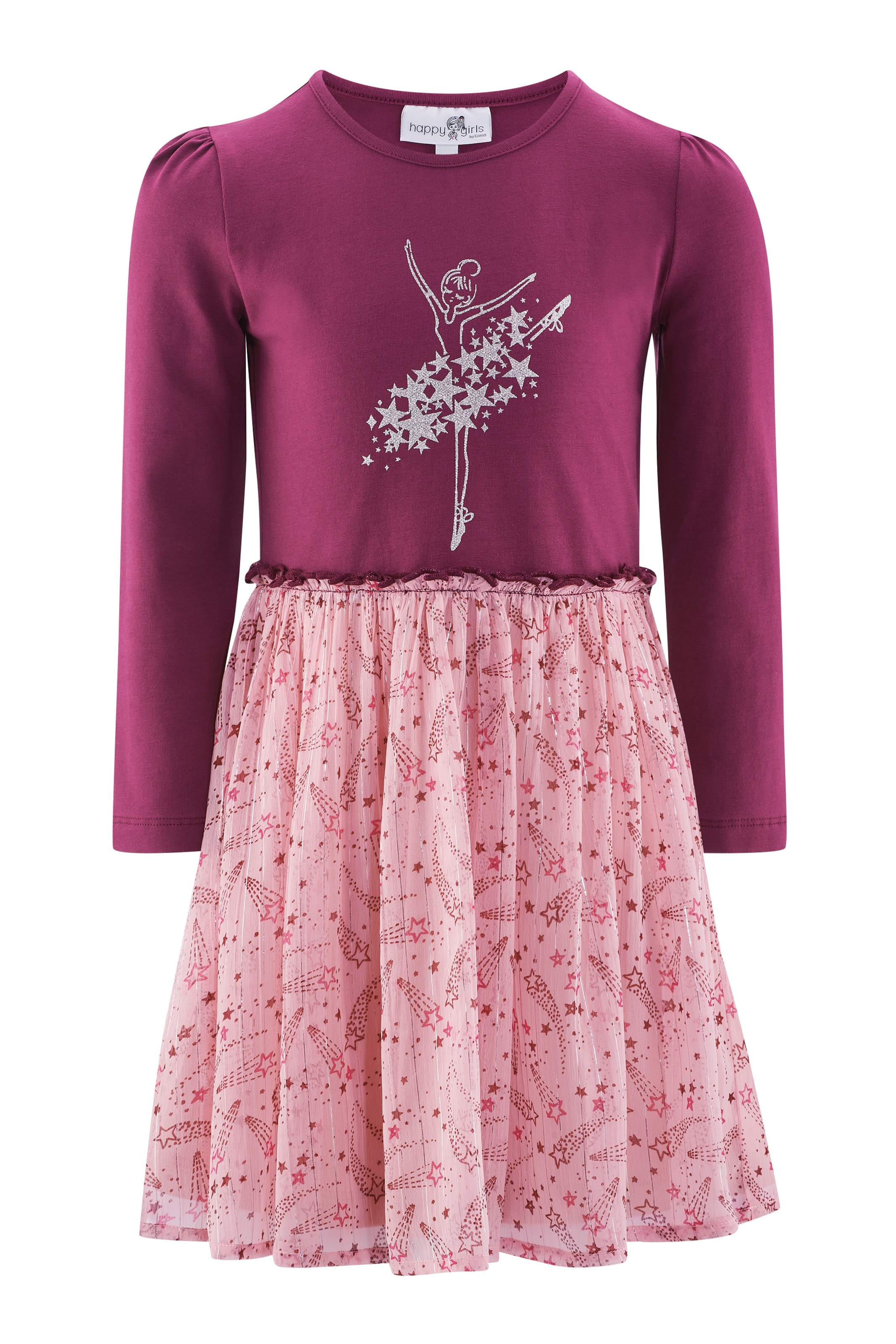 happy girls Kleit roosa / tumepunane / hõbe