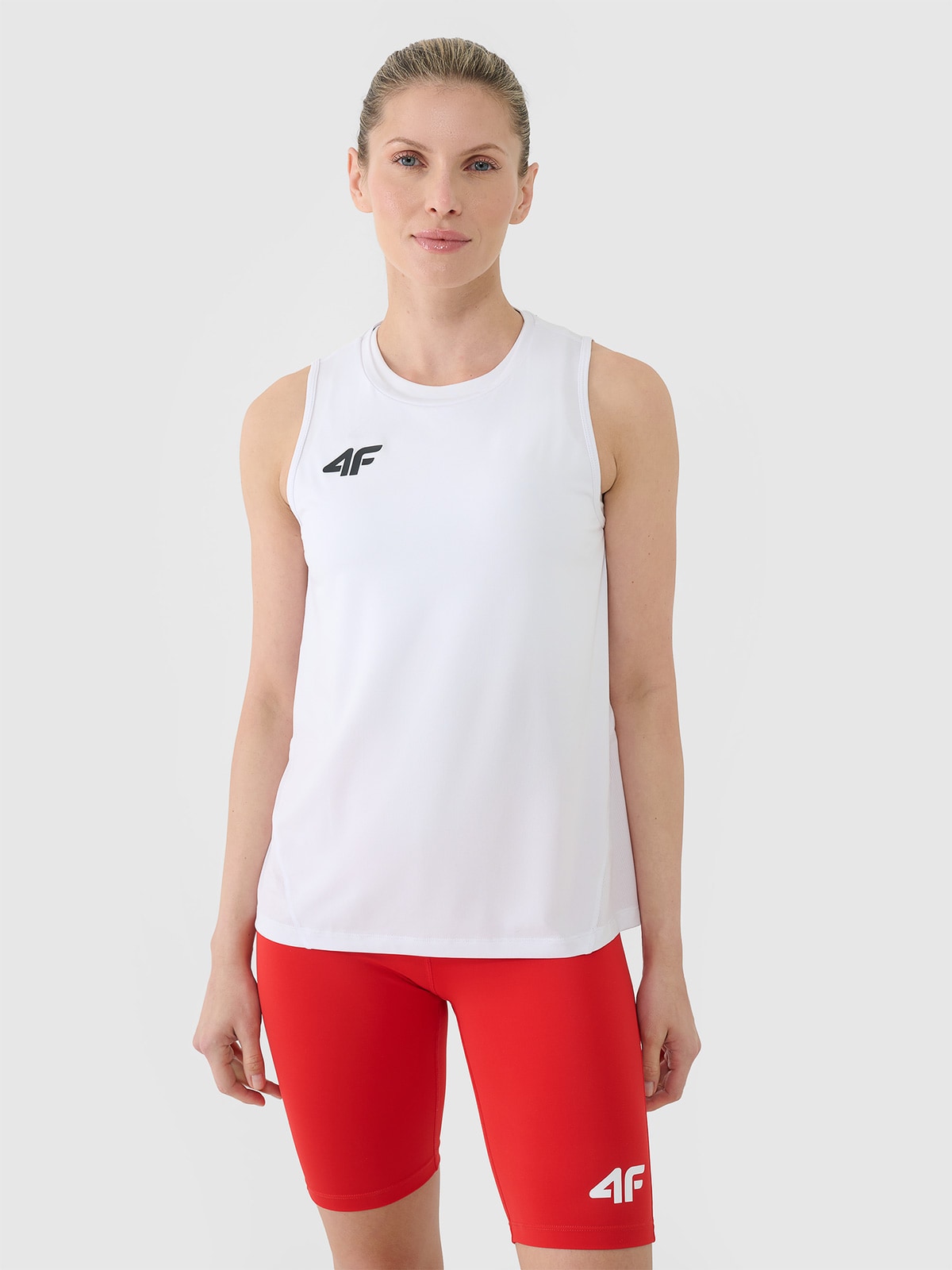 4F Women's quick-drying training crop-top - white